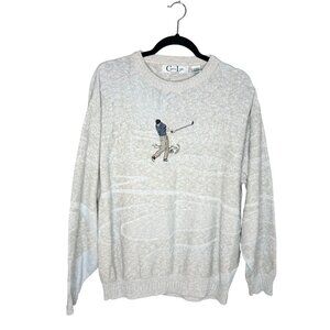 Cypress Links Golf Wear Vintage Embroidered Sweater Mens‎ Size XL Knit Neutral
